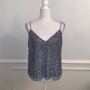 Asos Gray Sequin Blouse Size 10